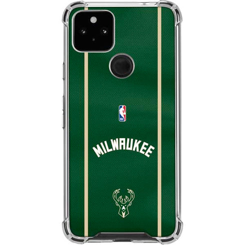 NBA Milwaukee Bucks Jersey Google Pixel 5a 5G Clear Case